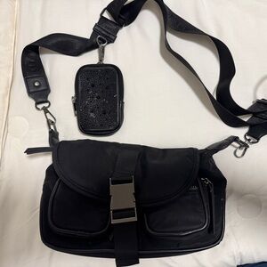 Madden Girl Black Crossbody Bag with Pouch